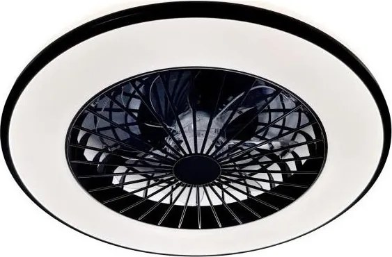 LED димируемо таванно осветително тяло с вентилатор VENTELUX LED/48W/230V, черно + дистанционно управление