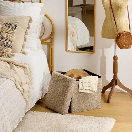 Пуф със съхранение atmosphera Soana, Бежов, 38 cm