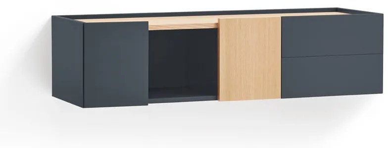 Нисък скрин в антрацит и естествен дъб 110x23 cm Otto - Teulat