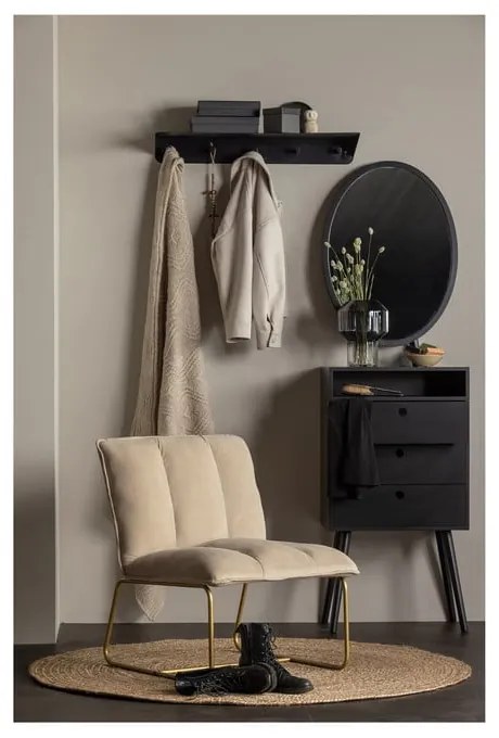 Бежов фотьойл със златиста основа Fie Fire - WOOOD