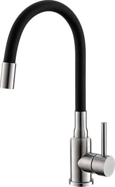 ALVEUS 1144432 - Смесител за мивка с гъвкав чучур MINTAS 34 см неръждаема стомана/черен