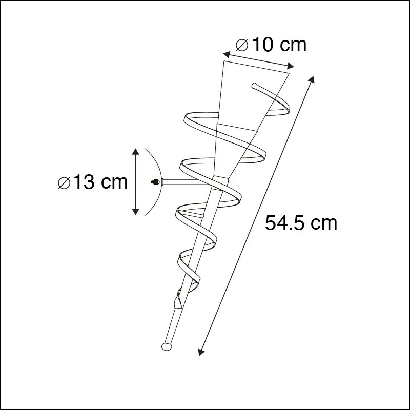Ръстична стенна лампа ръждивокафява с кремаво стъкло - Castle