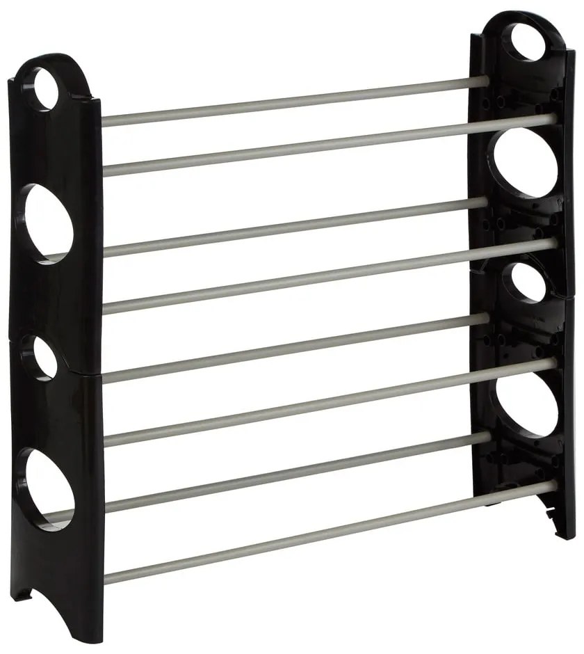 Черен и сребрист метален стелаж за обувки Tavia – Premier Housewares