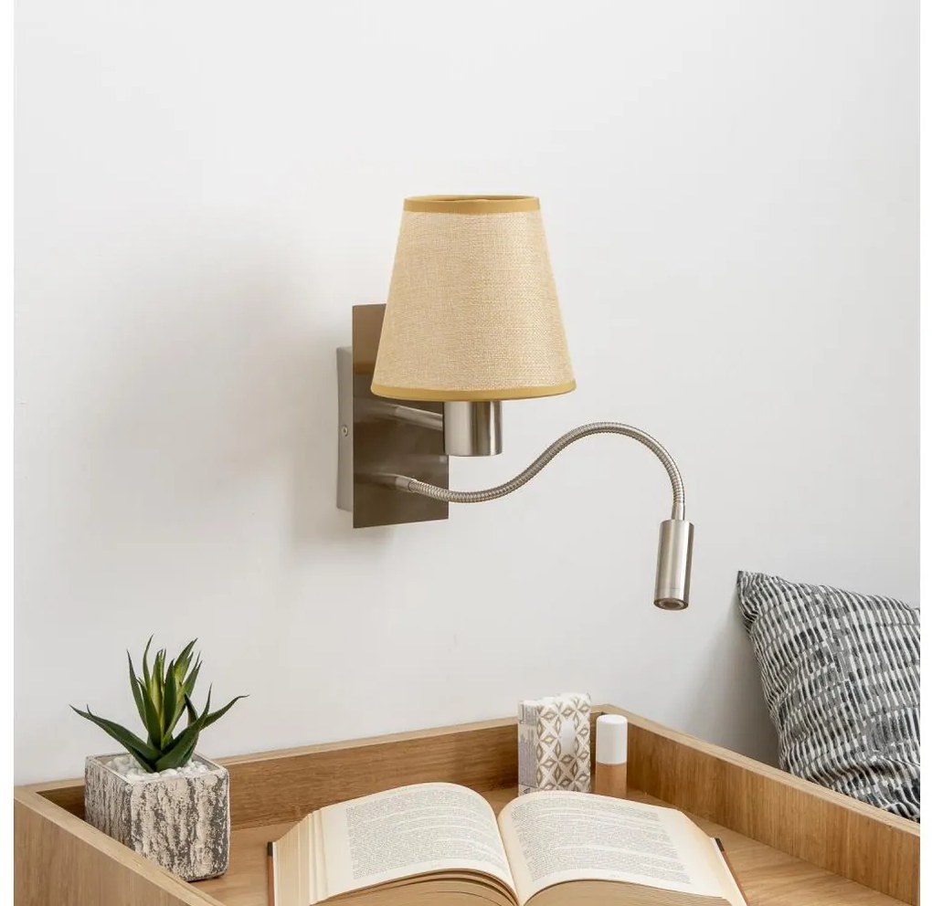 Brilagi - LED Аплик NUBILA 1xE27/25W/230V+LED/3W хром/светлокафяво