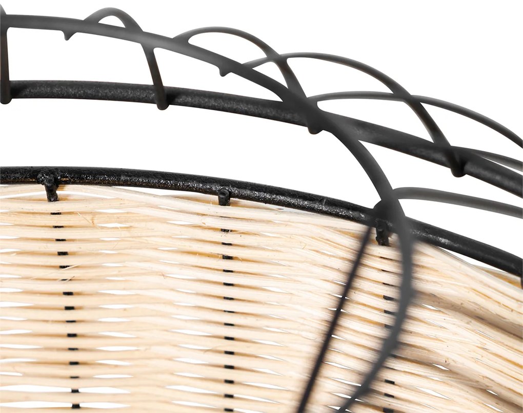 Ориенталски висящ аплик черен с ратан 38 см - Emir