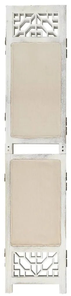 338560 vidaXL Параван за стая, 5 панела, кремав, 175x165 cм, текстил