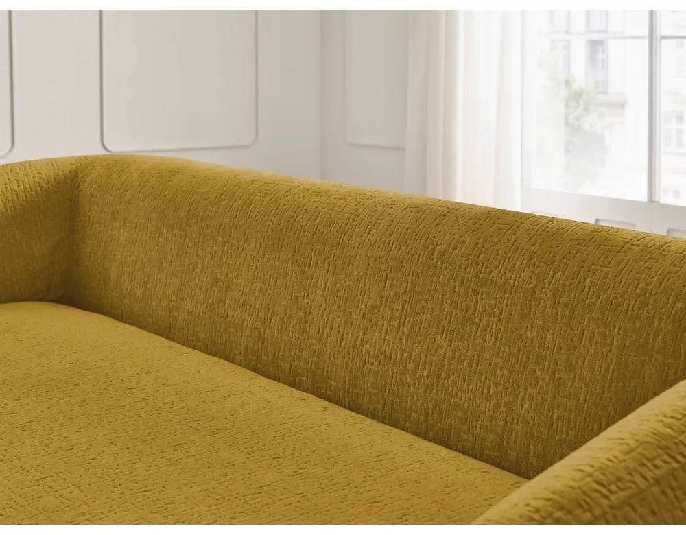 Шенилов сгъваем диван в цвят горчица 228 cm Neyo – Bobochic Paris