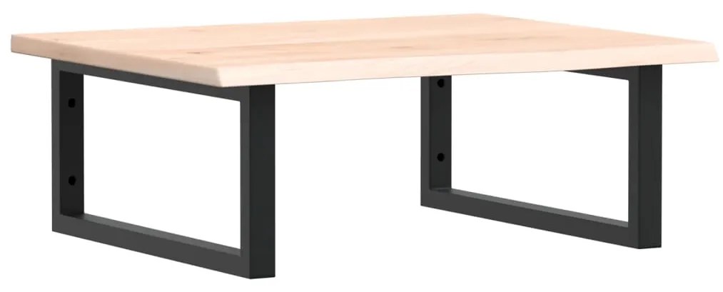 3302593 vidaXL Стенен рафт за мивка, стомана и масивно дърво дъб