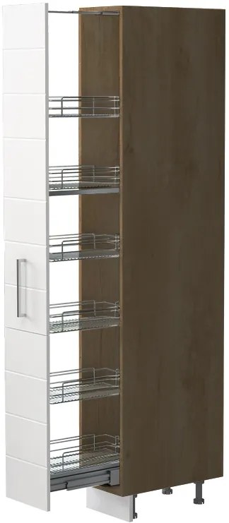 Висок подов шкаф Hudson K21-30-1KZ-White glossy - Gray