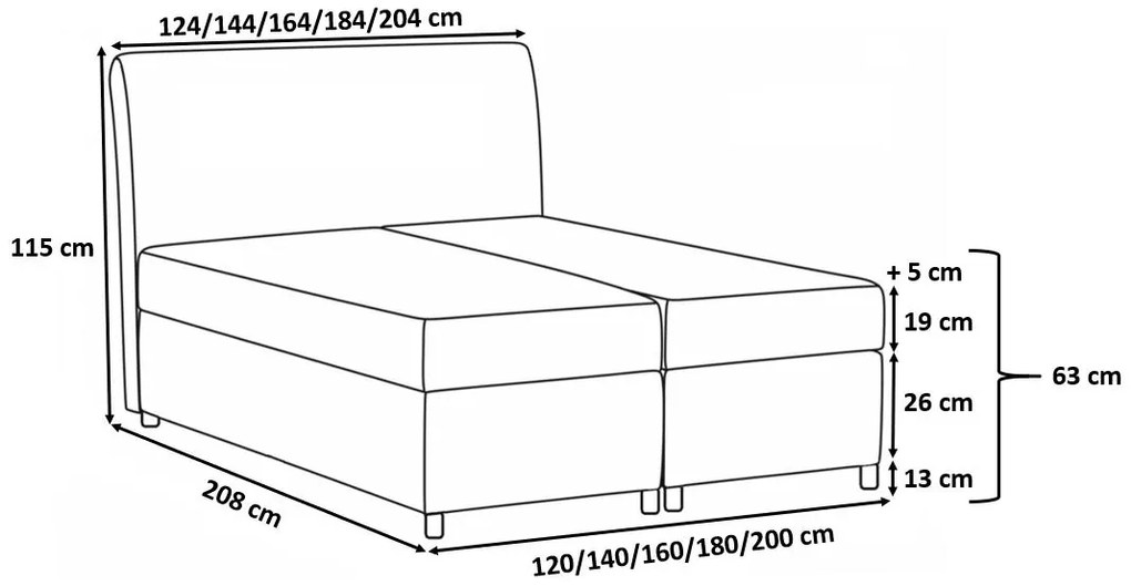 Тапицирано легло Avanti-Gkri-120 x 200