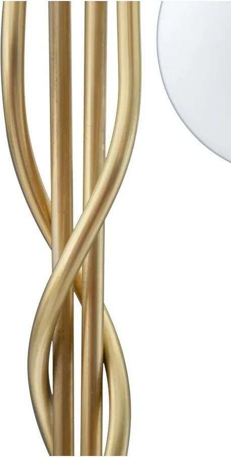 Бяла/златистa подова лампа със стъклен абажур (височина 176 cm) Glamy – Mauro Ferretti