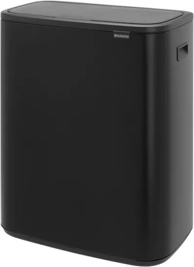 Кош за боклук Brabantia Bo Touch 1001274, 60 л, Плавно и безшумно отваряне, Голям отвор, Устойчив на отпечатъци, Черен/мат