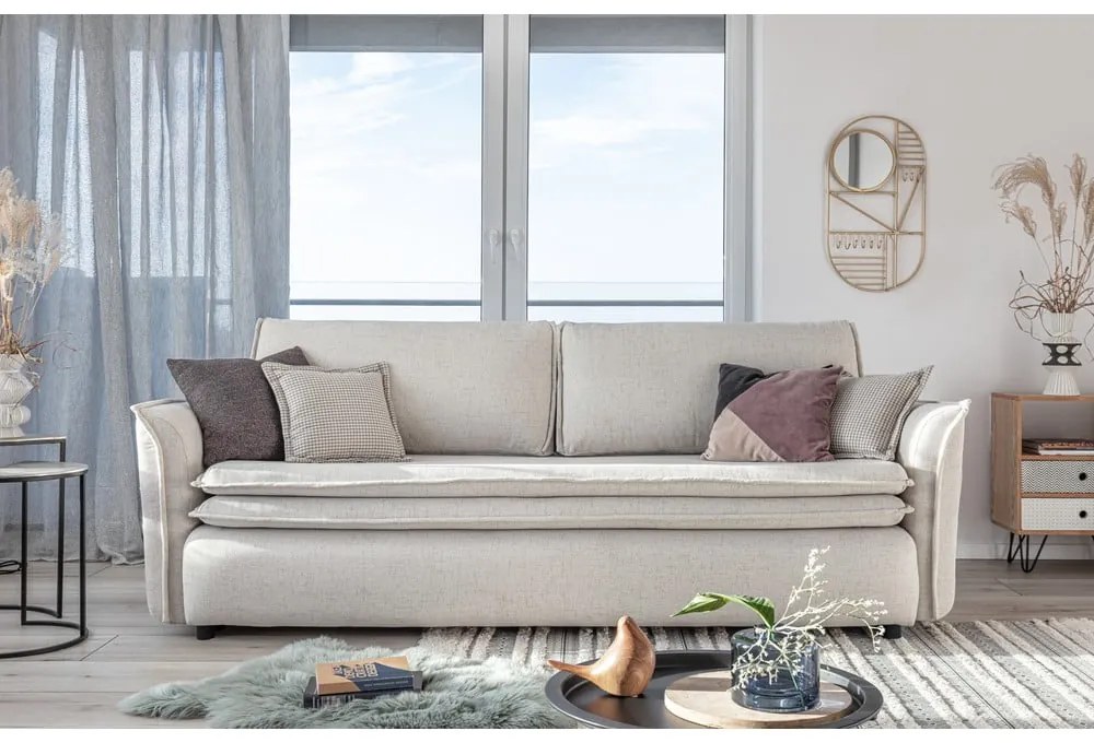 Бежов разтегателен диван Charming Charlie - Miuform