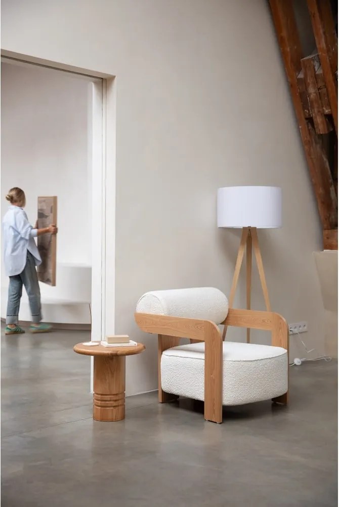 Бежово кресло от букле Oolong – Zuiver