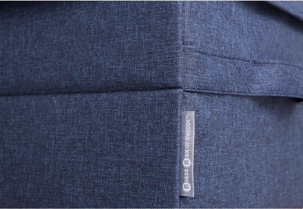 Синя текстилна кутия за съхранение с капак 40x30x22 cm Soft Storage – Bigso