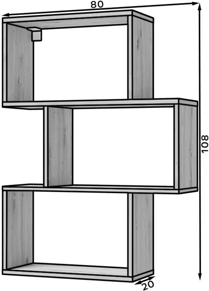 Книжна етажерка Evellyn-Бяло