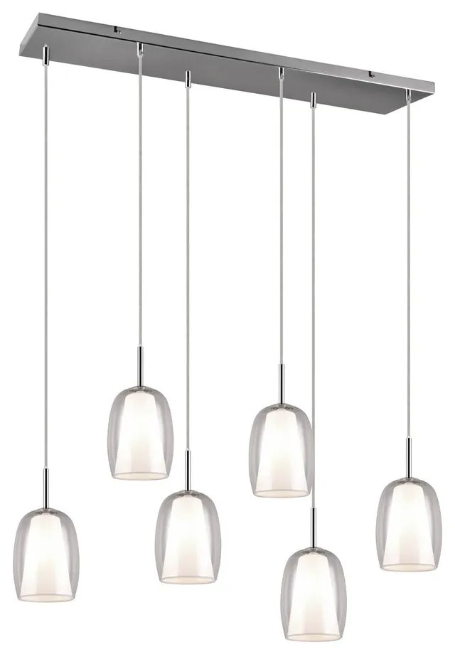 Висяща лампа със стъклен абажур в сребристо Barret - Trio Select