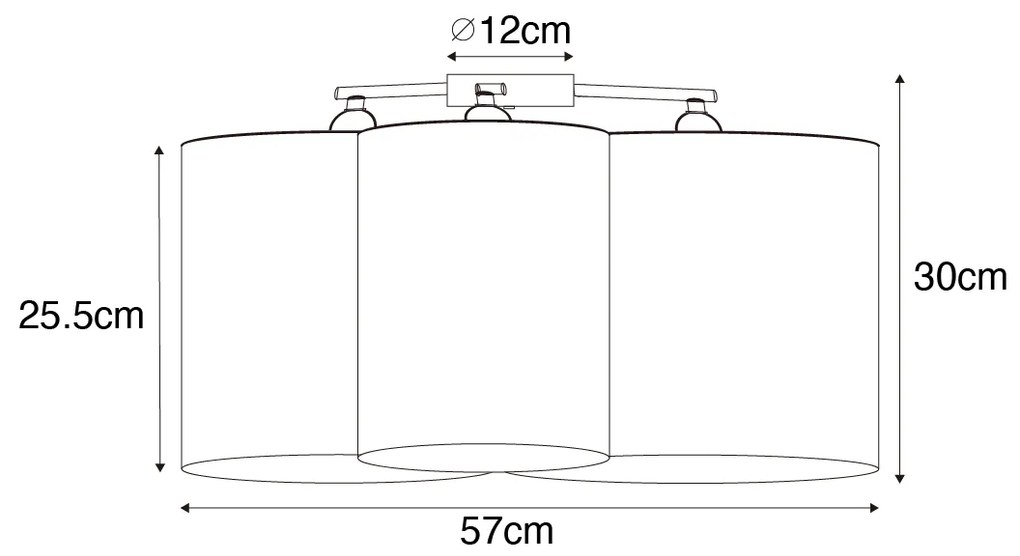 Таванна лампа бяла сива и кафява 3-светлина - Multidrum