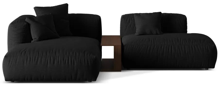 Черен модулен ъглов диван (ляв ъгъл) Martina – Micadoni Home
