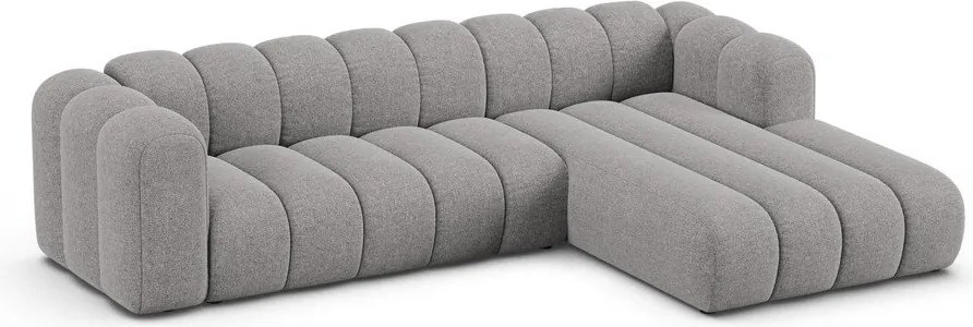 Сив шенилов ъглов диван (десен ъгъл) Lupine – Micadoni