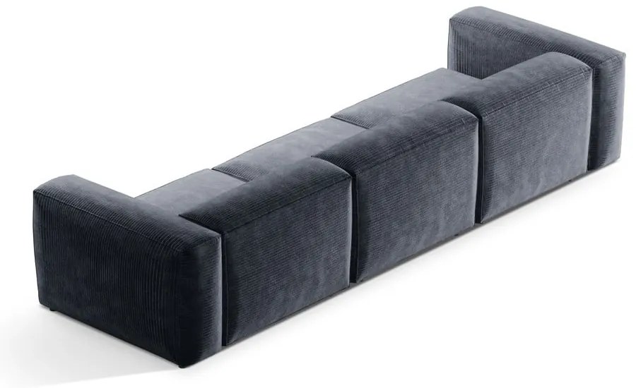 Сиво-син диван от рипсено кадифе 364 cm Bergamo – Cosmopolitan Design
