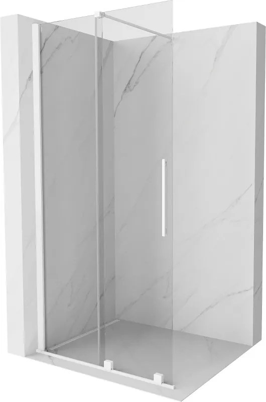 Mexen Velar плъзгаща се душ стена Walk-in 120 x 200 cm, прозрачна 8 mm, бяла - 871-120-000-03-20
