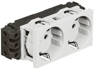 Legrand Контакт ШУКО ДВОЕН DLP 4 мод. цвят бял Mosaic  - 077602