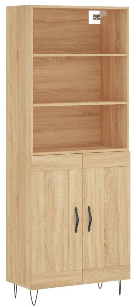 3189952 vidaXL Висок шкаф, дъб сонома, 69,5x34x180 см, инженерно дърво