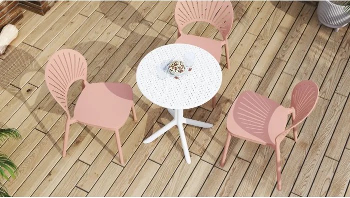 СОЛЕИЛ Пудрово розово - МОДЕРЕН СТОЛ ЗА КУХНЯ/ ГРАДИНА/ КАФЕНЕ (ВЕРТИКАЛНО ПОДРЕЖДАНЕ)