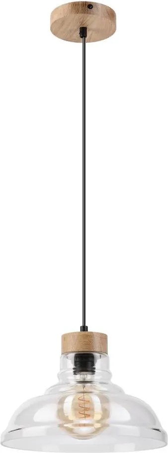 Пендел на кабел SINGLE 1xE27/60W/230V диам. 28 см дъб