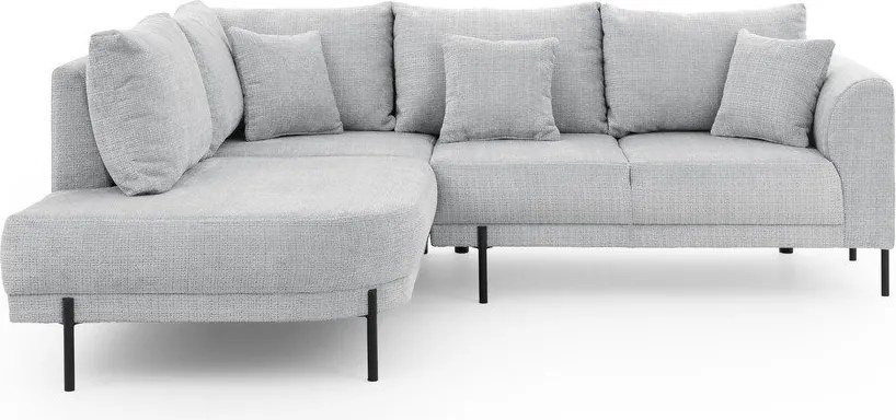 Светлосив шенилов ъглов диван (ляв ъгъл/L форма) Mauris – Ropez