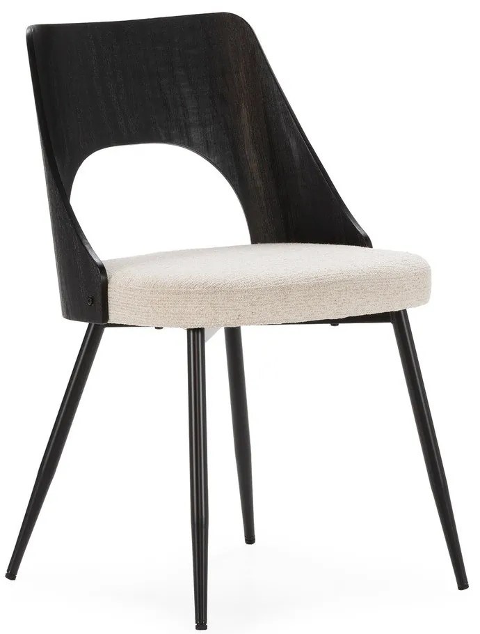 Черни/кремави тапицирани трапезни столове в комплект 2 бр. Gilda – MOME