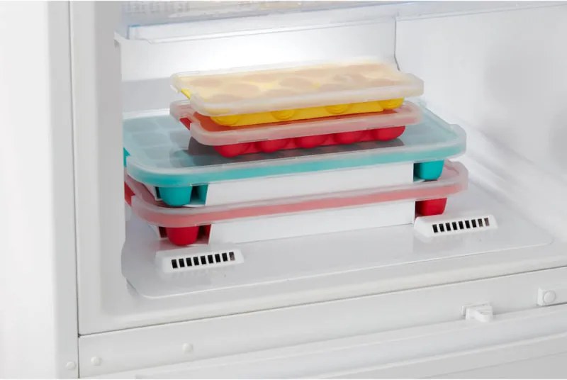 Форма за лед с капак Lekue 1009043, 23х11.8х3.2 см, 14 правоъгълни кубчета, -40 +60°C, Червен