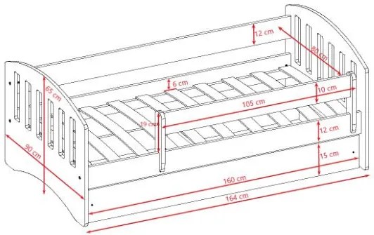 Детско легло класически -Prasino-160 x 80