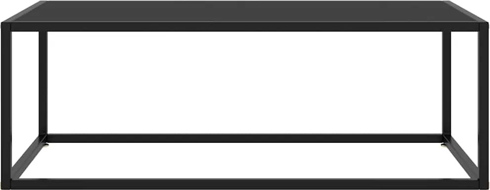 322880 vidaXL Кафе маса, черна, с черно стъкло, 100x50x35 см