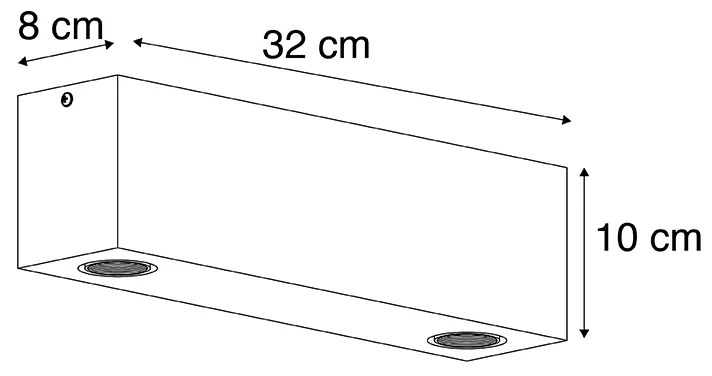 Ръстичен таванен прожектор винтидж дърво 2-светлина - Bloc