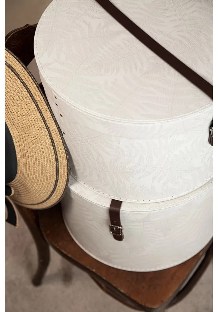 Кремави картонени кутии за съхранение в комплект 2 бр. с капаци ø 37,5x25,5 cm Rut Paper Laminate – Bigso