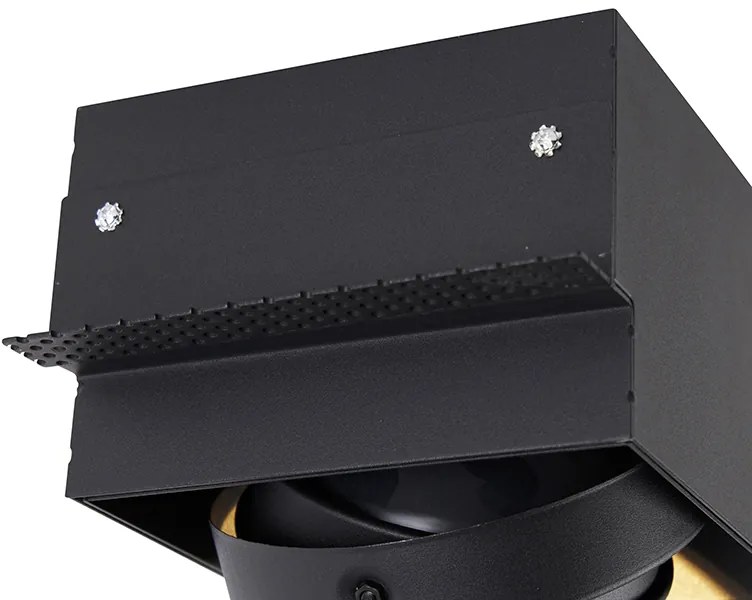 Комплект от 6 вградени прожектора черни GU10 AR111 без рамка - Oneon