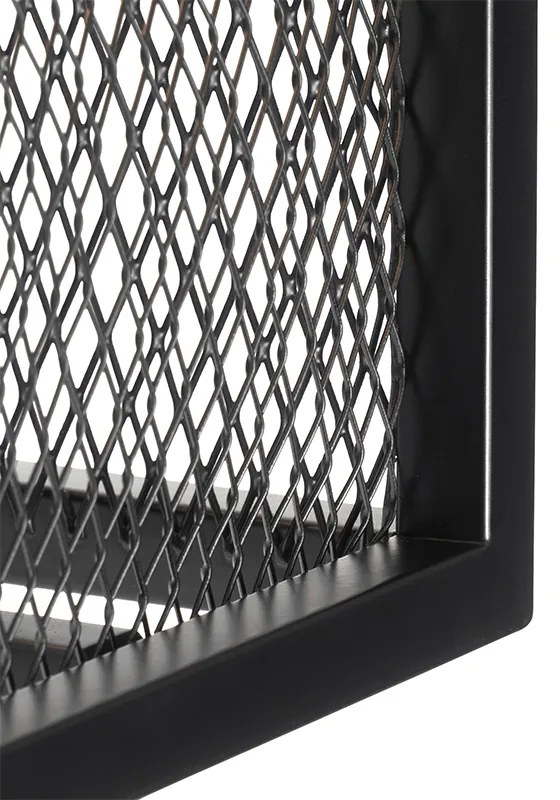 Индустриален стенен аплик черен с мрежа - Cage