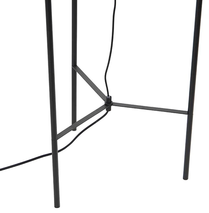 Дизайнерски подов аплик черен с опушено стъкло - Bliss