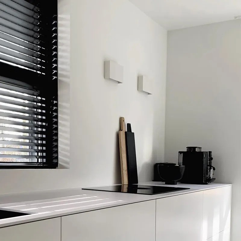 Модерна бяла правоъгълна стенна лампа с 2 светлини - Otan