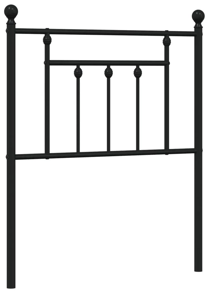 353563 vidaXL Метална резервна табла за легло, черна, 75 см