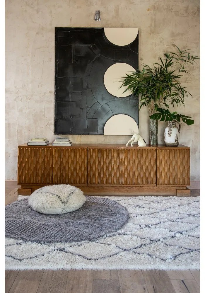 Кремав ръчно изработен вълнен килим подходящ за пране 200x300 cm Berber Soul – Lorena Canals