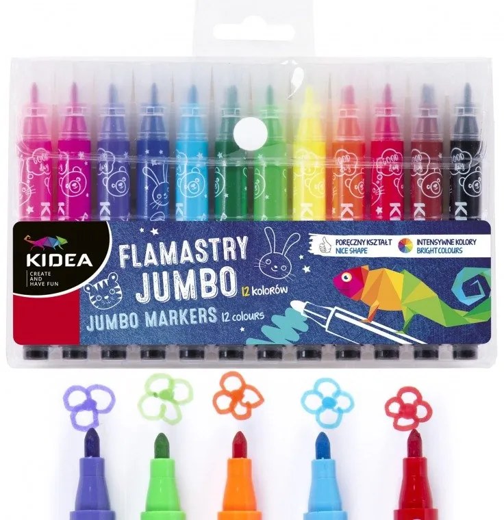 Kidea - Маркери Jumbo 12 цв.