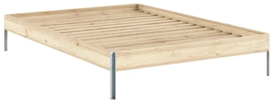 Двойно легло от масивен бор с включена подматрачна рамка в естествен цвят 140x200 cm Core – Karup Design