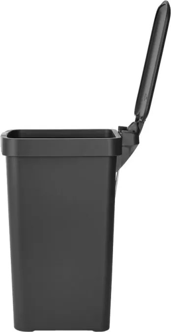 Кош за боклук с педал Brabantia StepUp 1008476, 10 л, Екологични материали, Голям отвор, Тъмносив