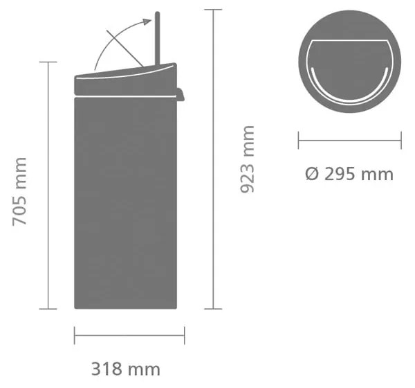 Бежово стоманено кошче за боклук, отваряне с докосване 30 l Touch Bin – Brabantia