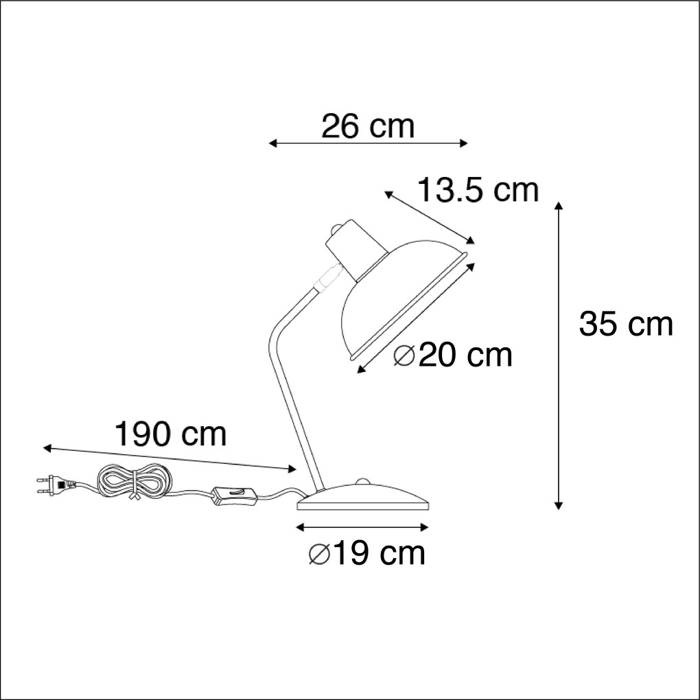 Смарт настолна лампа зелена с бронз вкл. WiFi P45 - Milou