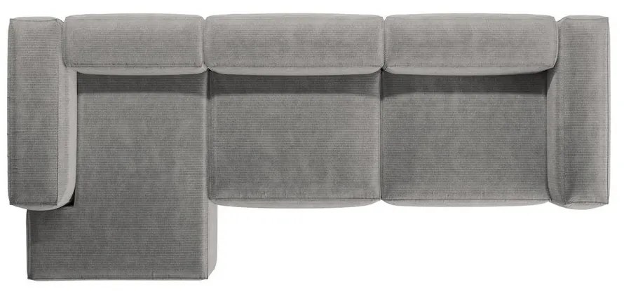 Светлосив ъглов диван от рипсено кадифе (ляв ъгъл) Bergamo – Cosmopolitan Design