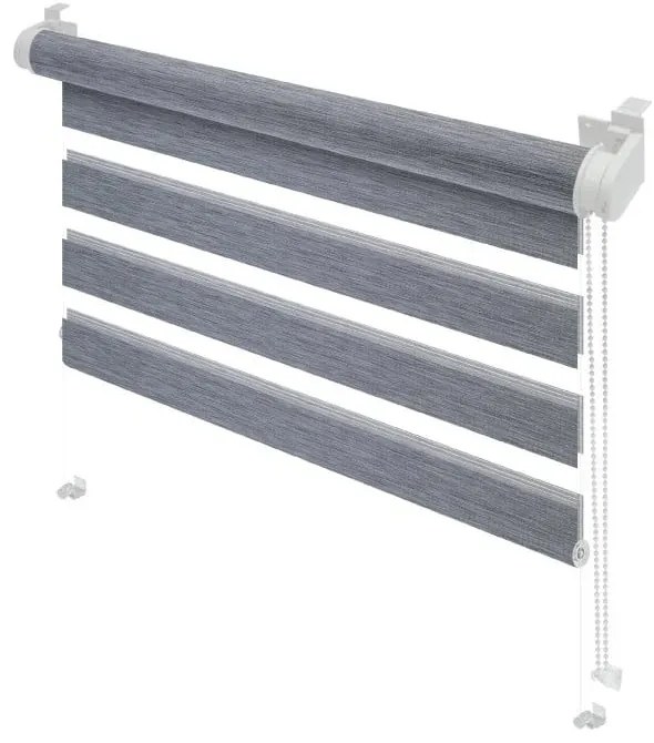 Сива ролетна щора ден и нощ 72,5x150 cm Zebra Natur – Gardinia
